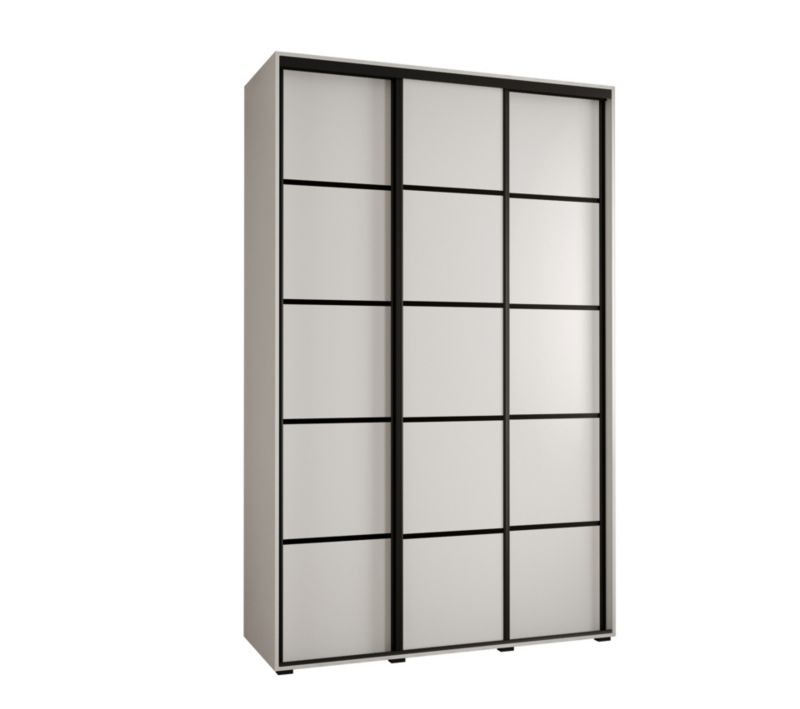 Szafa przesuwna Abiks DAVOS 4 wysoka szer.160cm gł.45cm biały/biały/czarny 1szt.