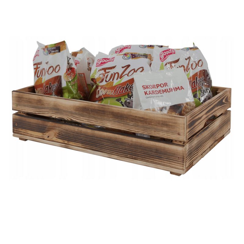 Skrzynka drewniana MODO24 na owoce i warzywa 60 x 40 cm opalana 1 szt.