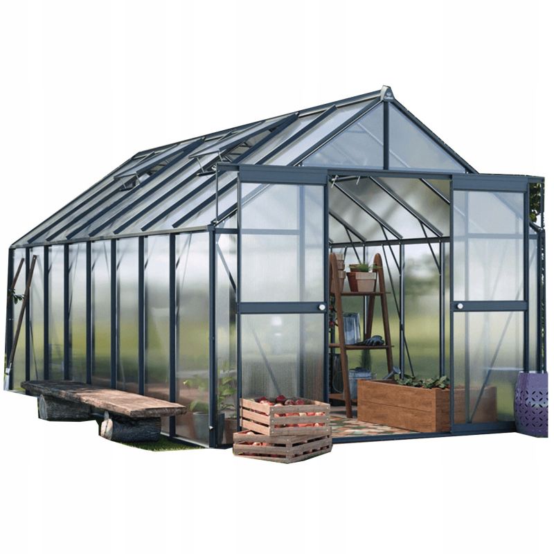 Szklarnia Cultivo z Poliwęglanu Ogrodowa Slide-In duża Solidna Czarna 1 szt