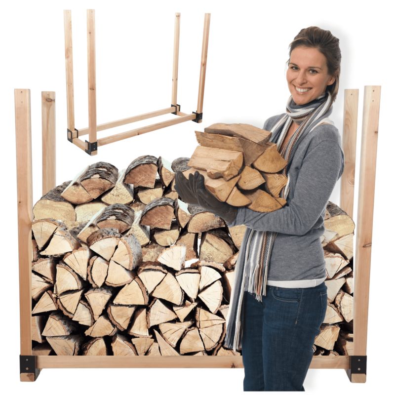 Stojak na drewno kominkowe MODO24 wiata na drzewo opałowe drewutnia 0,5 m3 1 szt.