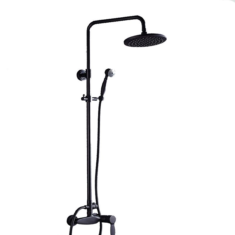 Bateria prysznicowa Lauferi BRUNE mosiężna z deszczownicą czarna retro 1 szt.