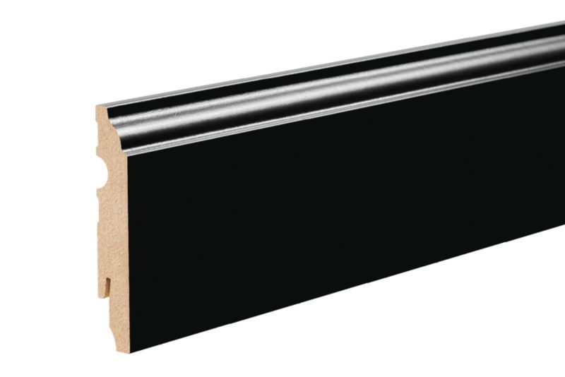 Listwa przypodłogowa Cezar Czarny RAL9005 Mat 2200x90x16mm MDF 1 szt.