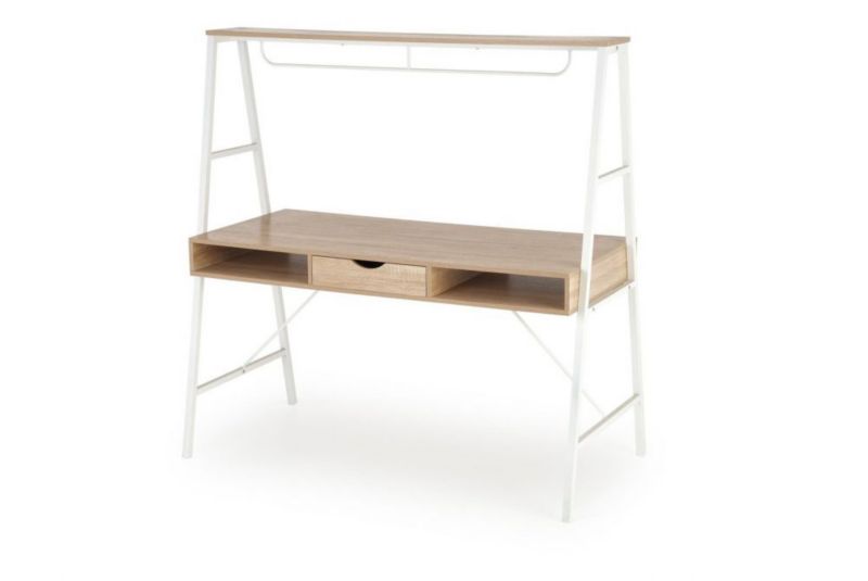 Biurko młodzieżowe Halmar B-48 dąb sonoma/białe dwustanowiskowe 1 szt.