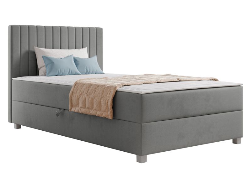 Łóżko kontynentalne MIRJAN 24 Viki 120x200 + topper szary 1 szt.