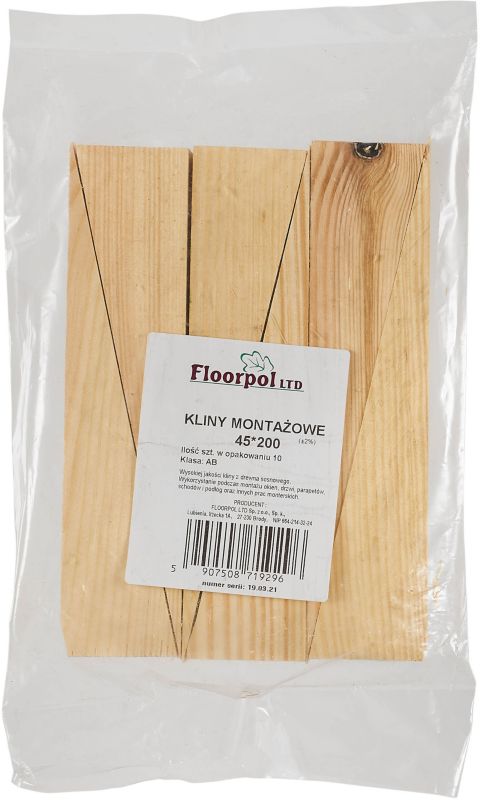 Kliny montażowe Floorpol 45 x 200 mm 10 szt.