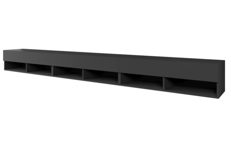 Szafka RTV MINIO go for it ANNE 300 cm czarna z oświetleniem LED, 1 szt.