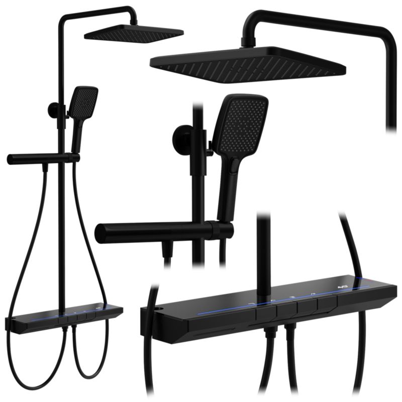 Zestaw Natryskowy Z Termostatem Rea Pedro Czarny 37X48,5X102Cm 1 Szt