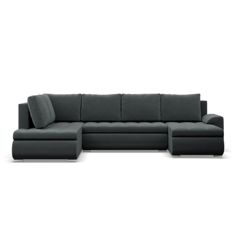 Narożnik U TYLETEGOTU rozkładany lewostronny BOSCO velvet ciemny szary 1 szt