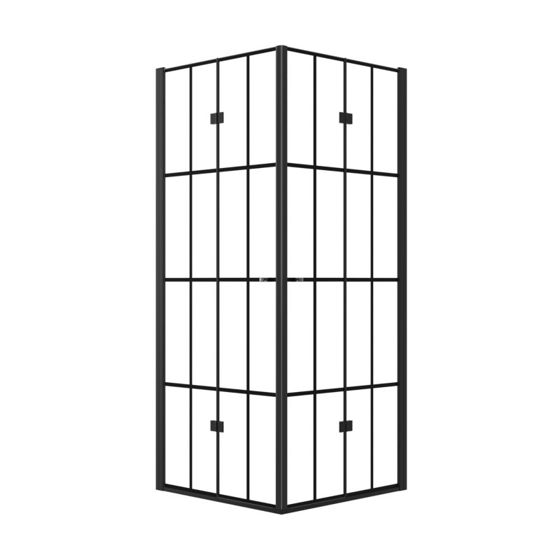 Kabina prysznicowa SEVANTE MAUNA 100x100 cm kwadratowa składana czarna w kratę 1 szt.