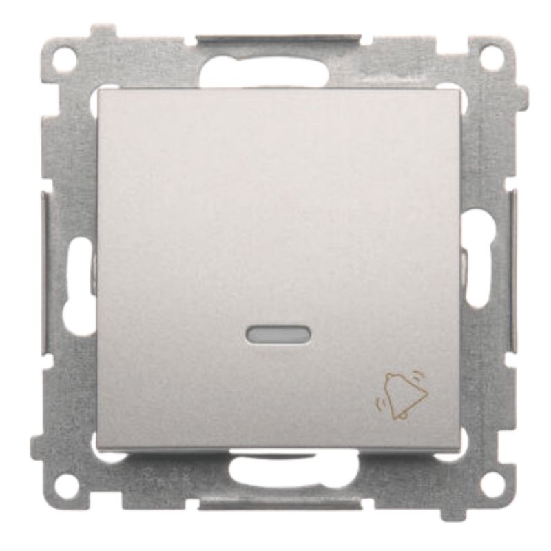 Wyłącznik Dzwonek Pojedyńczy 1X Simon Podtynkowy Srebrny z LED 1 szt.