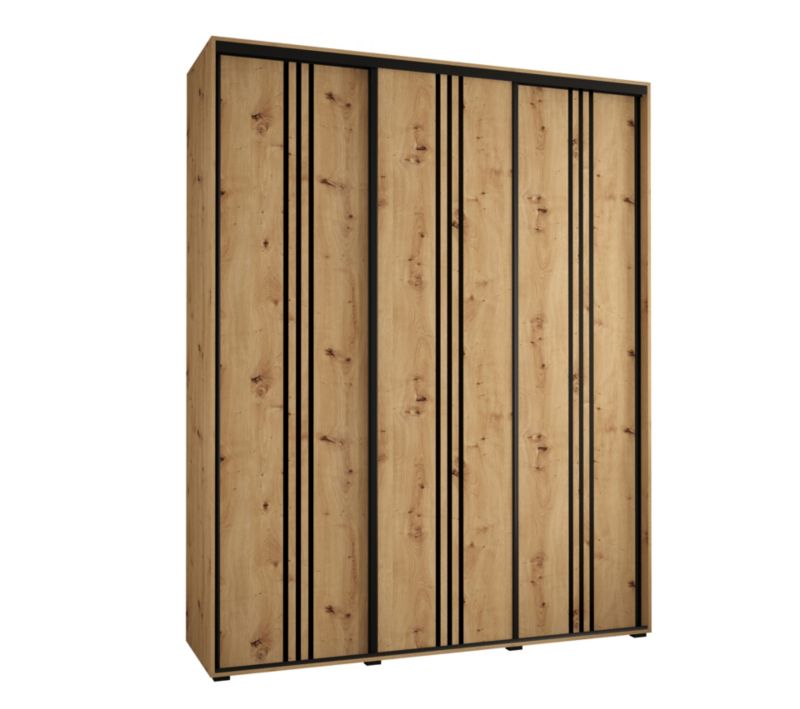 Szafa przesuwna Abiks DAVOS 6 wysoka szer.190cm gł.60cm artisan/artisan/czarny 1szt.