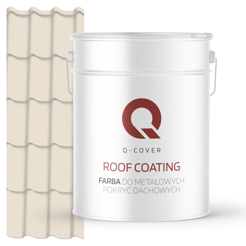 Farba do Metalowych Pokryć Dachowych Q-Cover Kremowy RAL9001 Mat 10L