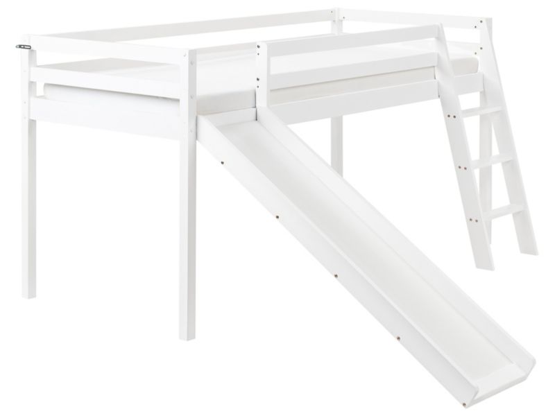 Łóżko na antresoli Drewno sosnowe Staple 90 x 200 cm Biały 1 szt.