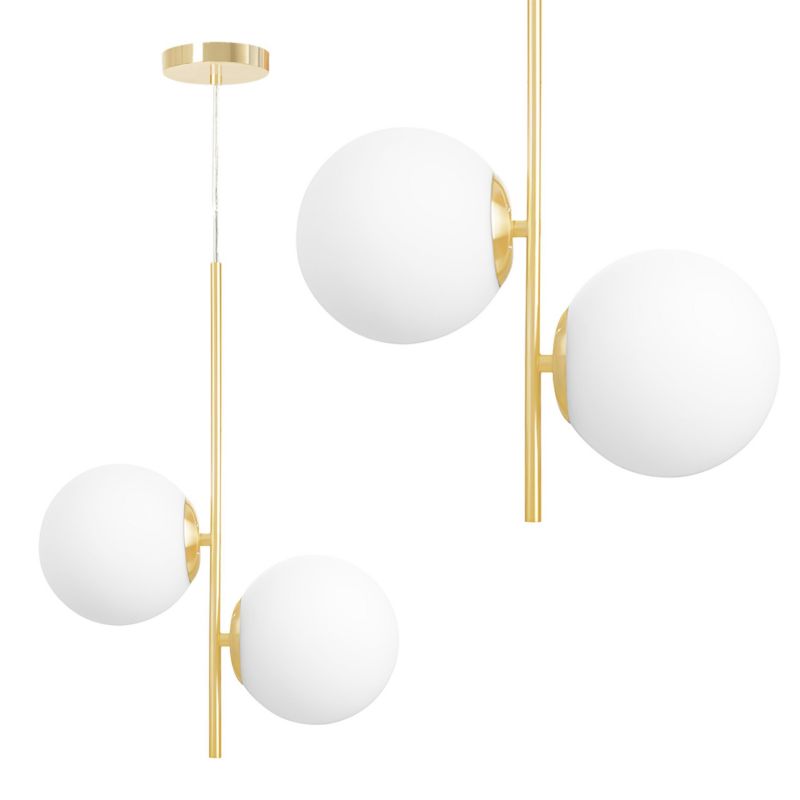 Lampa Sufitowa Wisząca Toolight G118-2Cp Złoty Biały