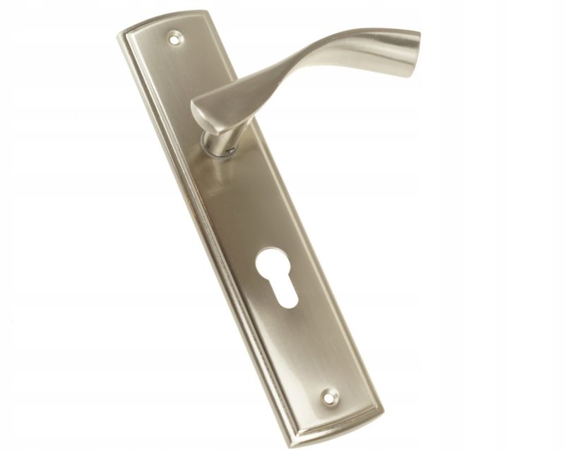 Klamka Drzwiowa FEINZ 90 Mm Wkład Stalowa Nikiel Zestaw 1 szt.