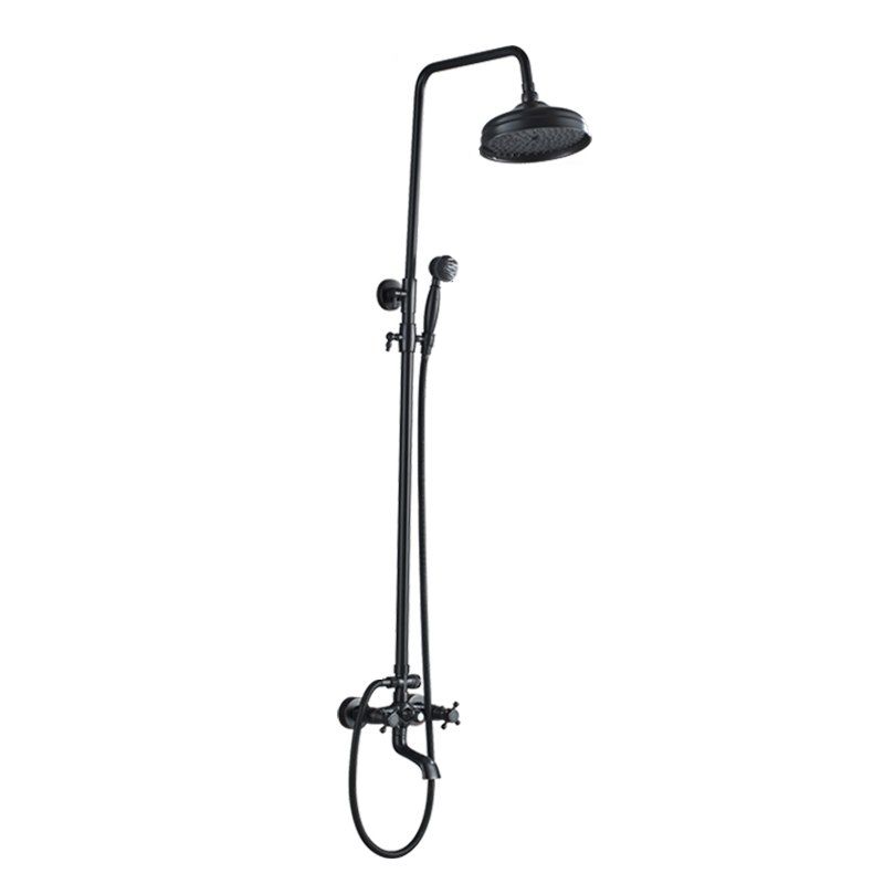 Bateria prysznicowa Lauferi EUNEMIA mosiężna z deszczownicą czarna retro 1 szt.