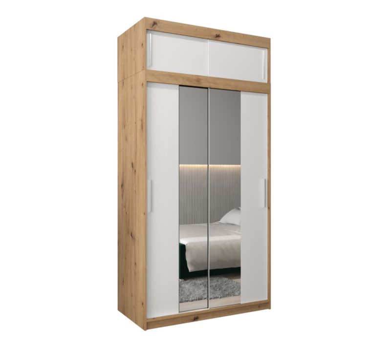 Szafa przesuwna Garderoba Abiks Tokyo 1 120 artisan + biały z nadstawką 1 szt.