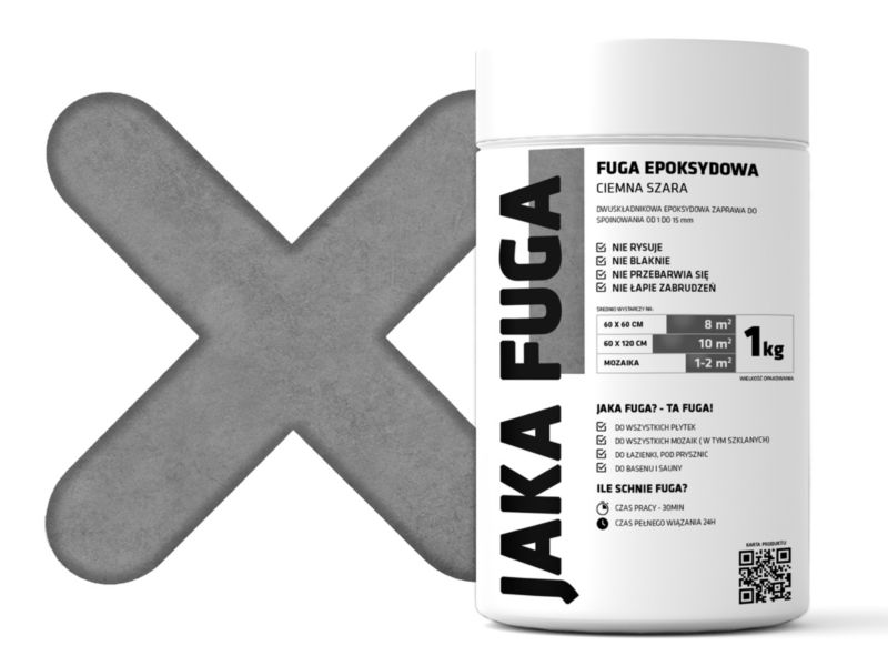 JAKA FUGA epoksydowa fuga Ciemna Szara do płytek i mozaik 1kg 1 szt.