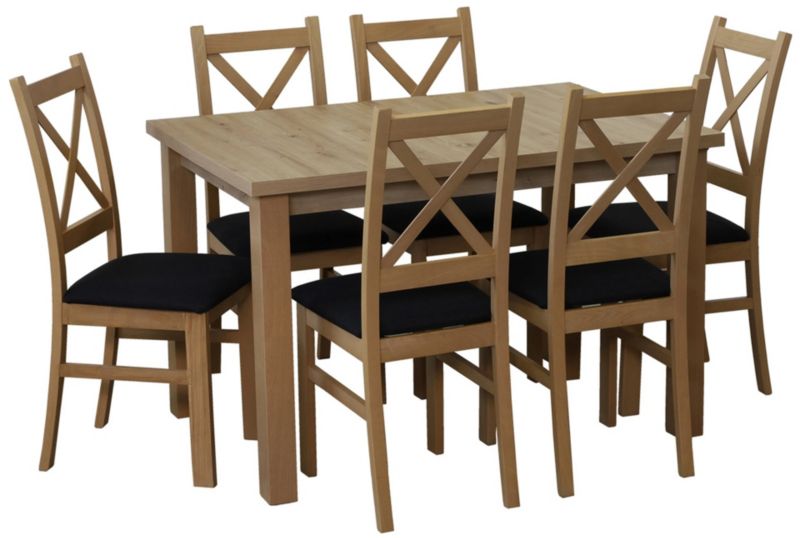 Komplet 120x80 z 6 krzesłami Bonni M017-6 Dąb Artisan 1 kpl.