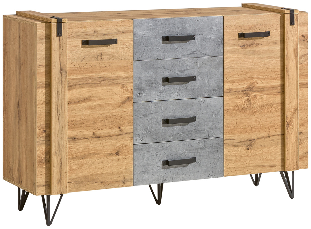 Pojemna komoda do salonu z szufladami 135 cm LOSTI