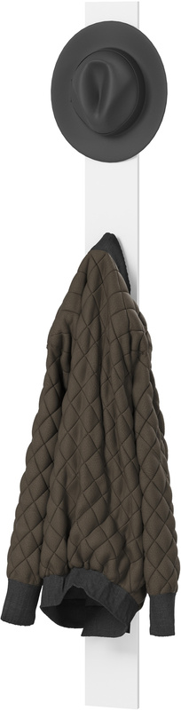 Wieszak ścienny pionowy na ubrania do przedpokoju biały SIMPLY