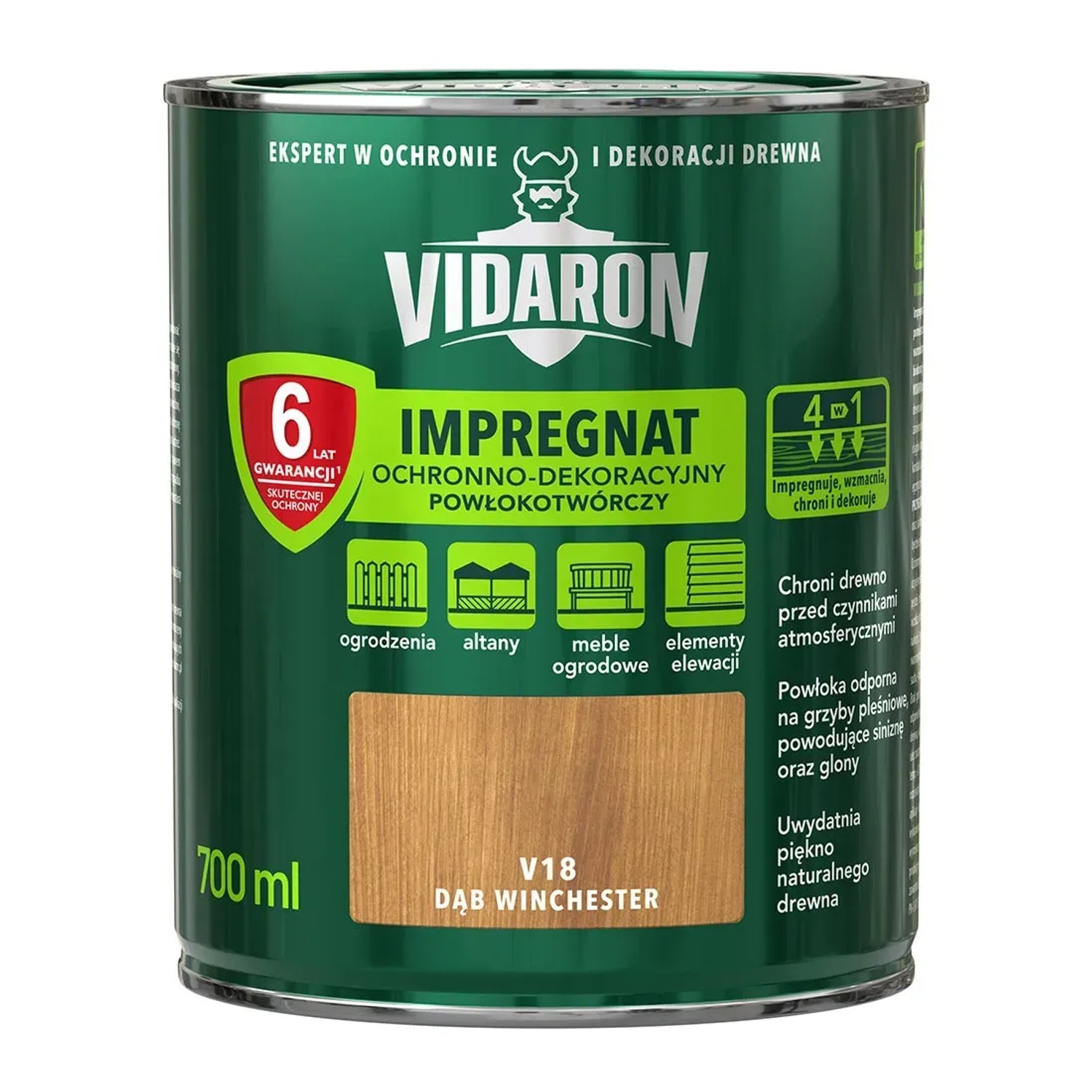 Vidaron Impregnat do drewna powłokotwórczy dąb winchester - 4,5L