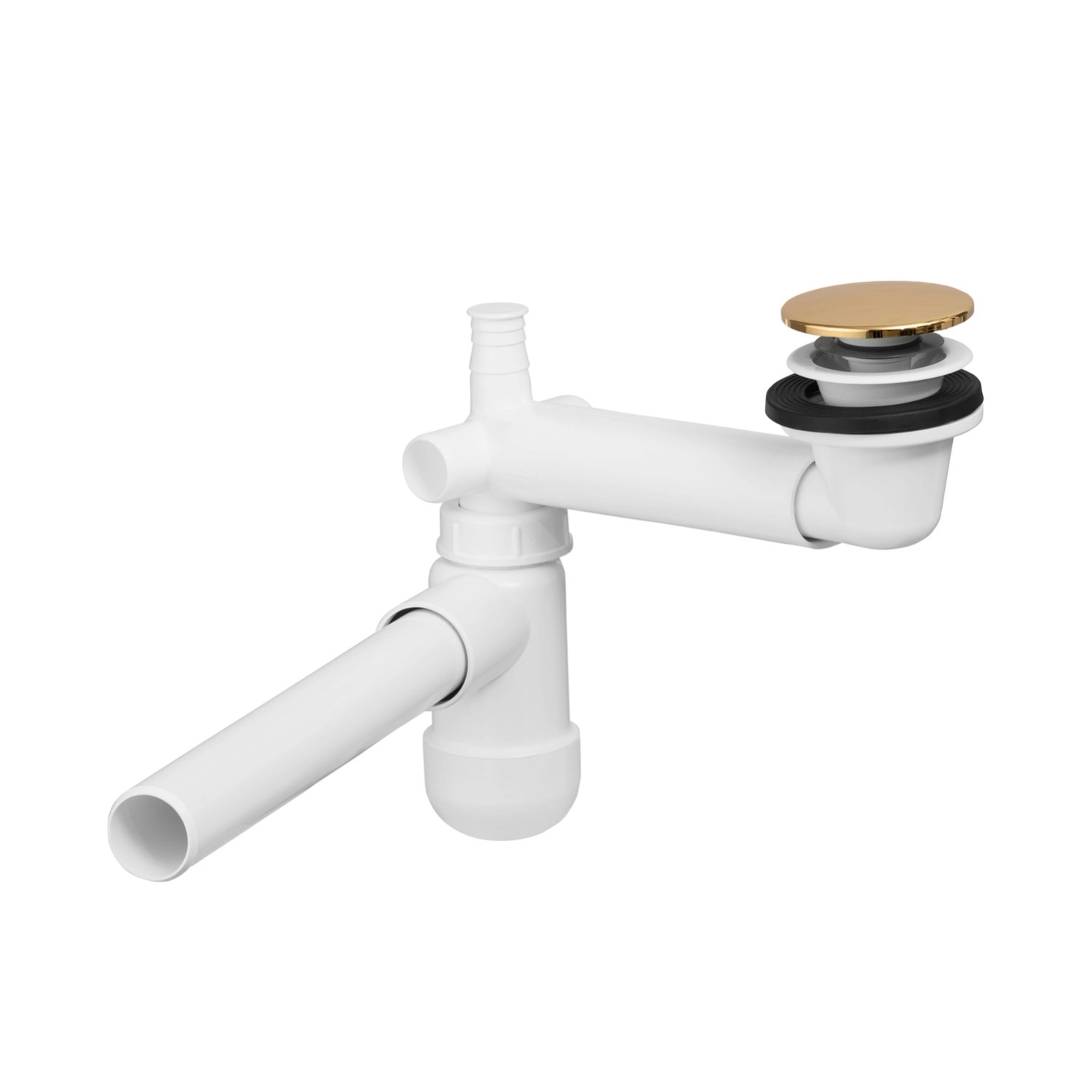 Comad Syfon umywalkowy Preloc 400 z korkiem click-clack złoty