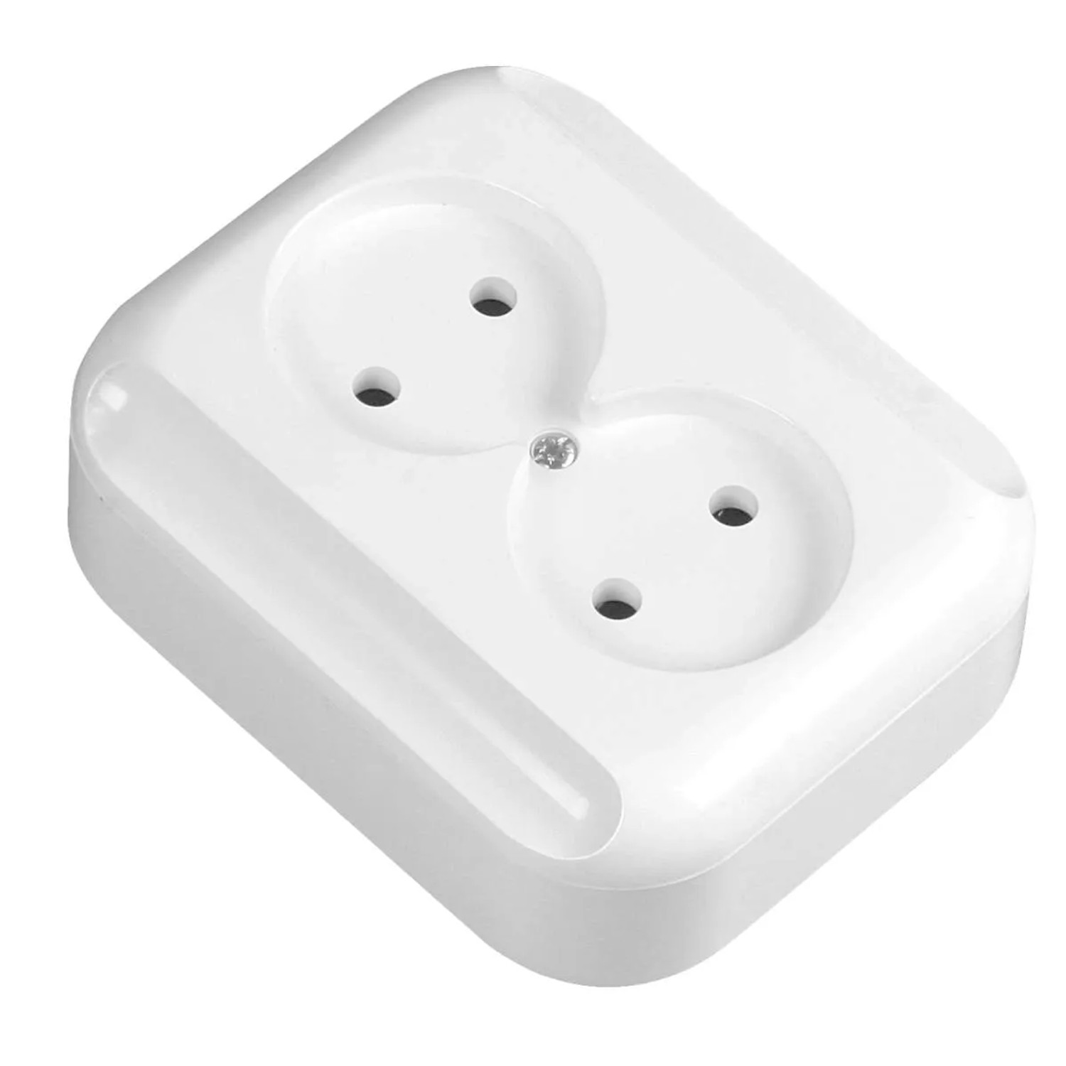 Gniazdo natynkowe podwójne b/u, białe