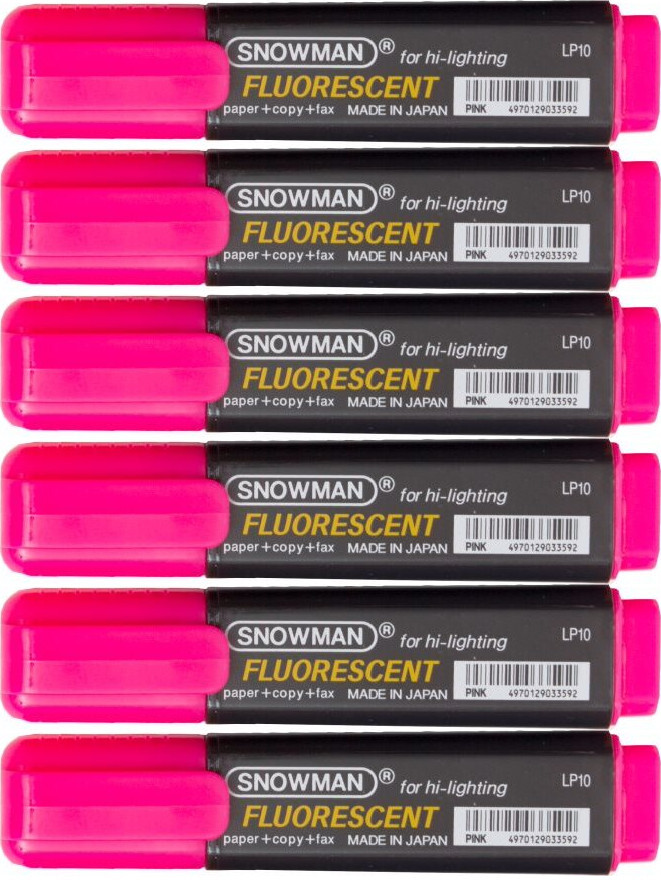 6x Zakreślacz Snowman, ścięta, różowy