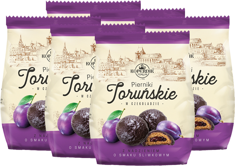 6x Pierniki Nadziewane Kopernik Toruńskie, o smaku śliwkowym w czekoladzie, 150g