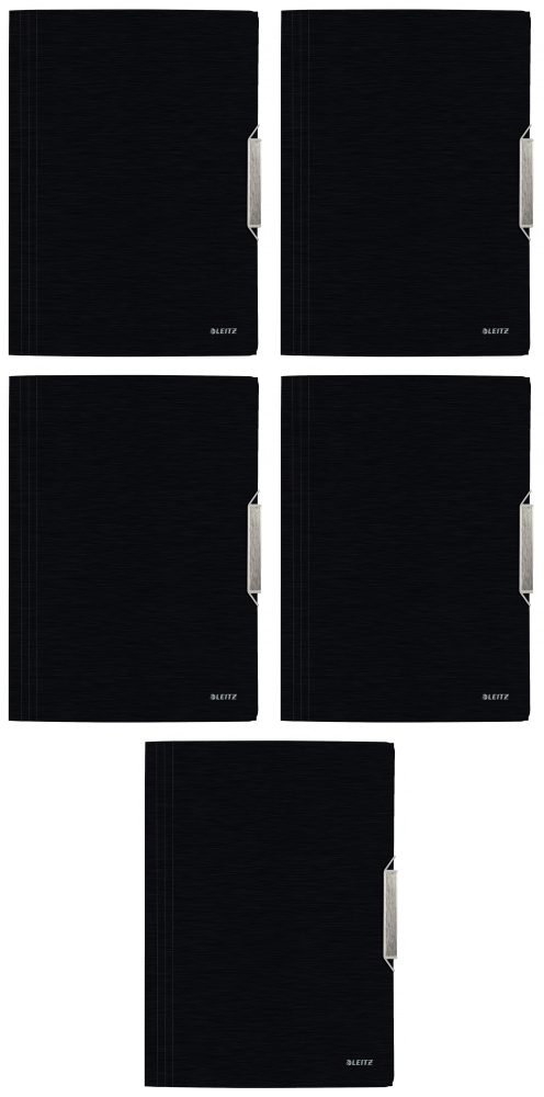 5x Teczka plastikowa z gumką Leitz Style, A4, 15mm, czarny