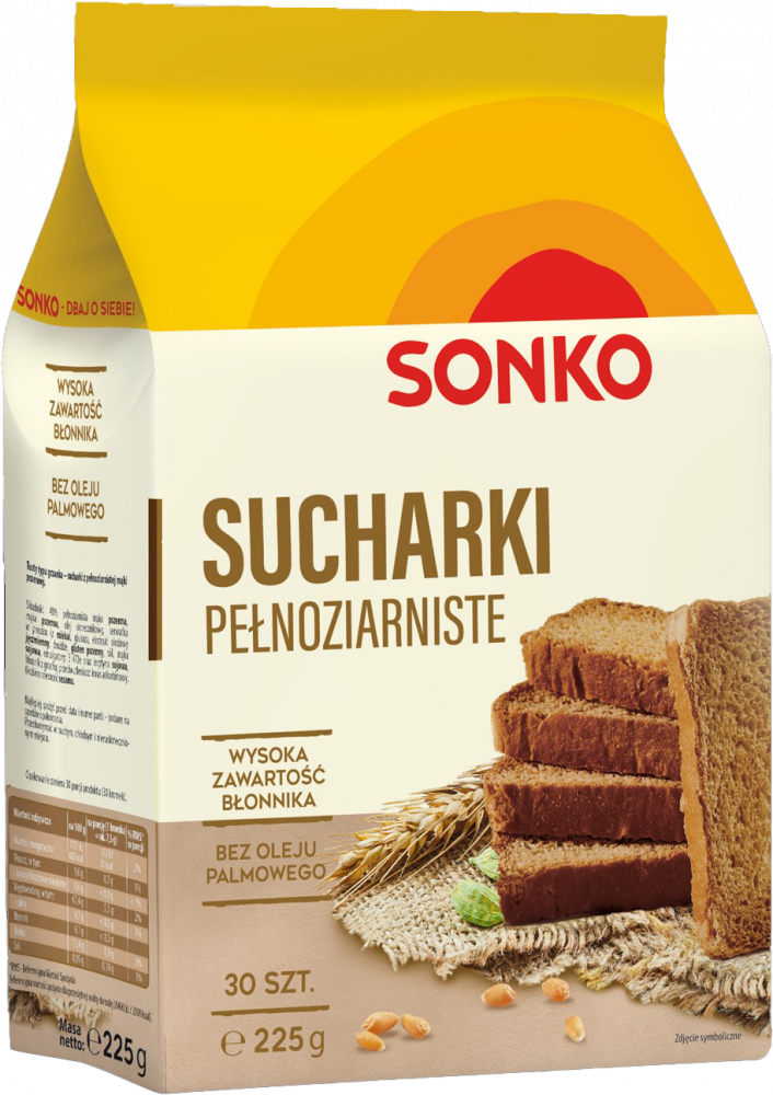 Sucharki Sonko, pełnoziarniste, 225g