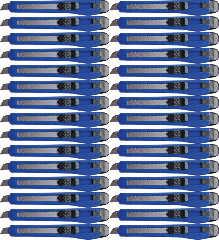96x Nożyk z wymiennym ostrzem D.Rect 2085, mały, 9 mm, mix kolorów