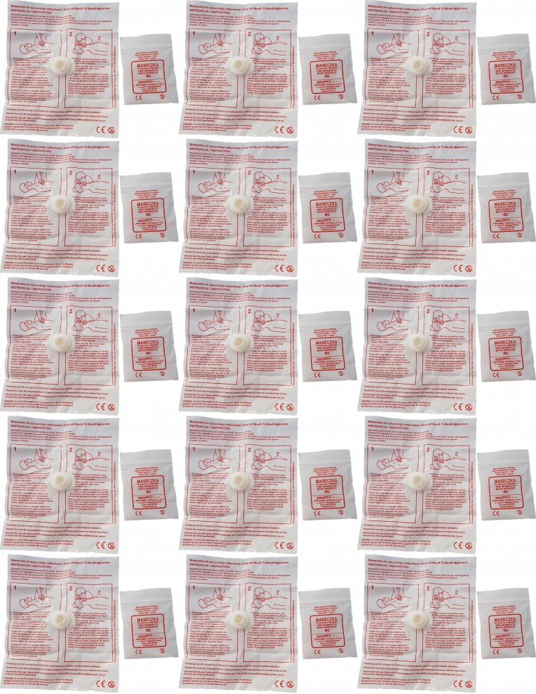 15x Maseczka jednorazowego użytku do sztucznego oddychania, 1 sztuka