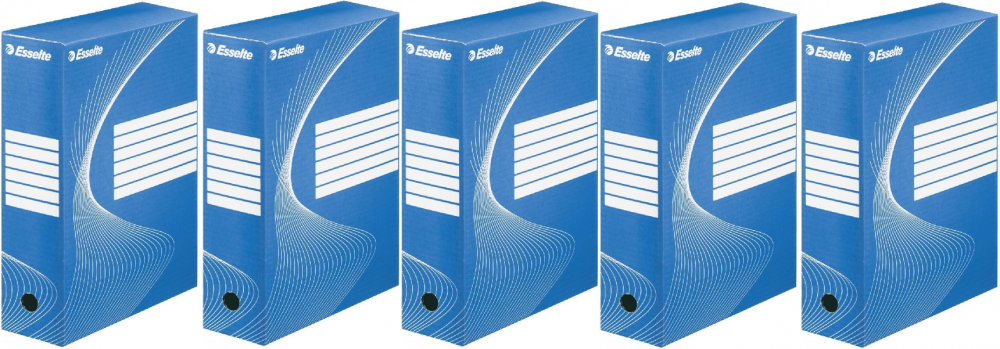5x pudło archiwizacyjne Esselte Standard, do luźnych dokumentów, 100mm, niebieski