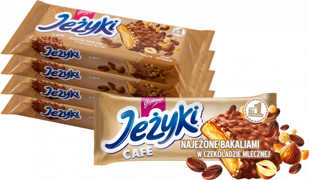 5x Ciastka Jeżyki, kawowy, 140g
