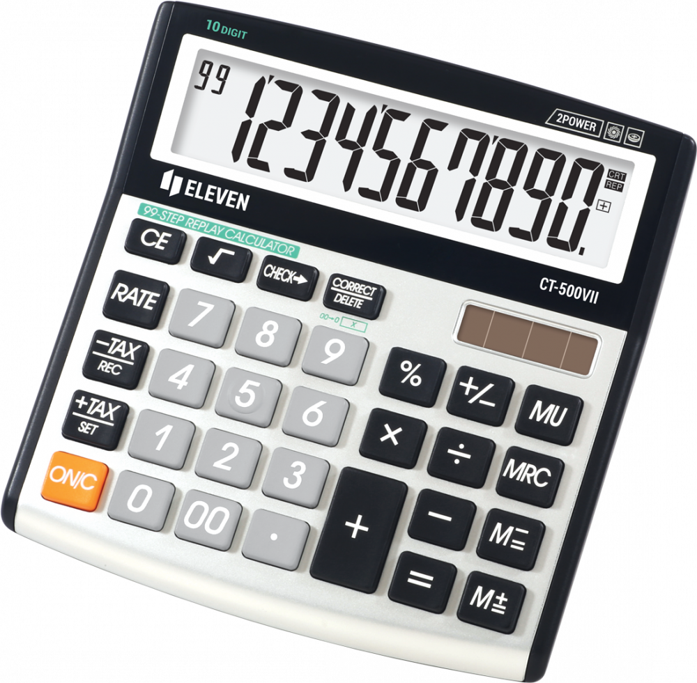 Kalkulator biurowy Eleven CT-500VII, 10 cyfr, srebrny