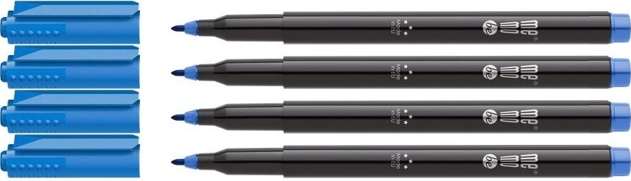 4x Marker permanentny MemoBe OHP MM252 M, okrągła, 1-1.5mm, niebieski