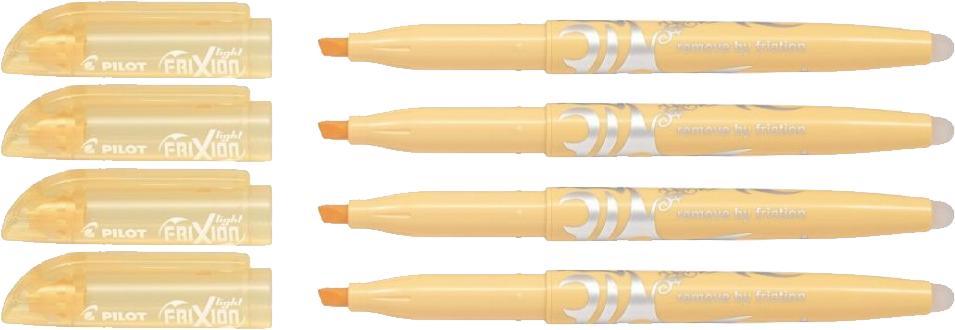 4x Zakreślacz wymazywalny Pilot, Frixion Light Soft, ścięta, 4mm, pomarańczowy pastelowy
