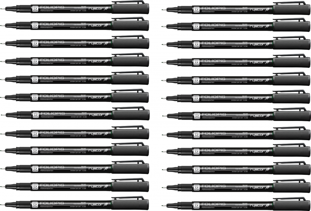 24x Foliopis Rystor, FS, okrągła, 0.4mm, zielony