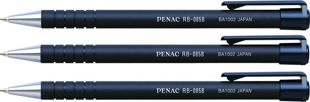 3x długopis automatyczny Penac RB085, 1mm, czarny