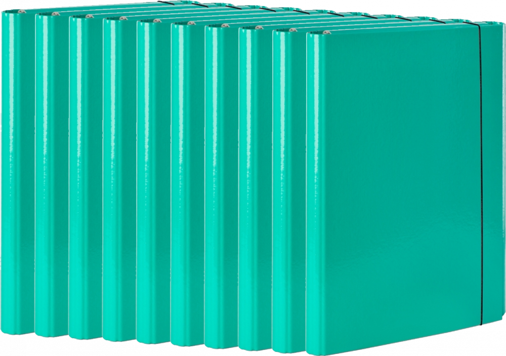 10x Teczka skrzydłowa z gumką VauPe, A4, 40mm, turkusowy