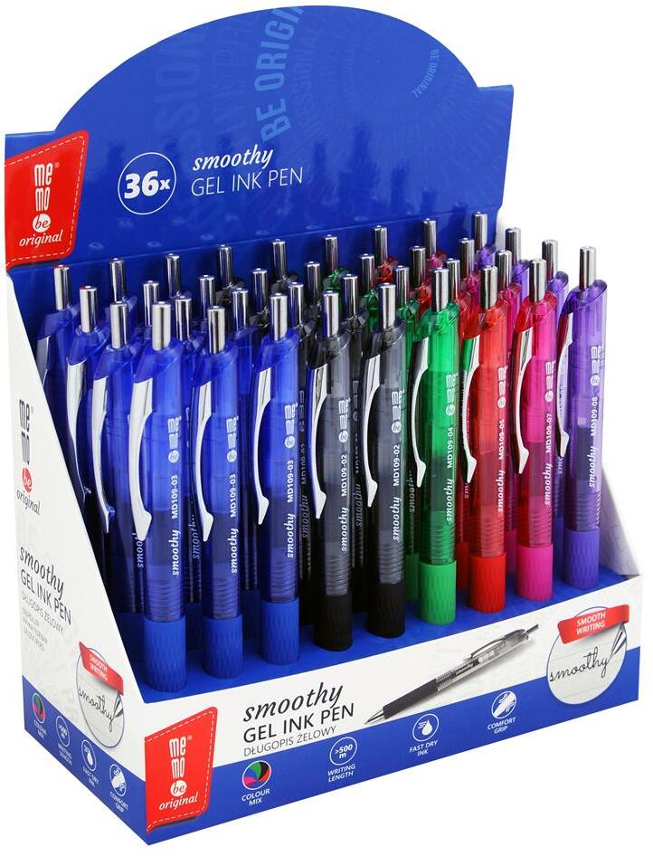 Długopis żelowy MemoBe Smoothy, 0.5mm, 36 sztuk, mix kolorów