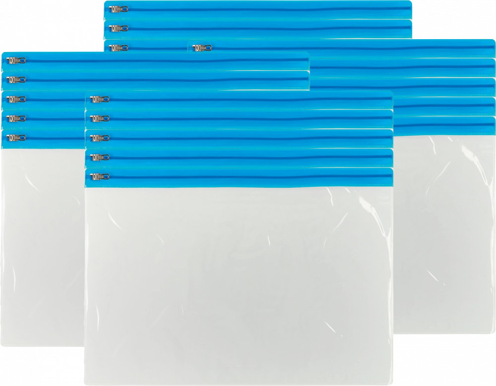 4x Ofertówki krystaliczne Viking, na suwak, A4, 150μm, 5 sztuk, niebieski