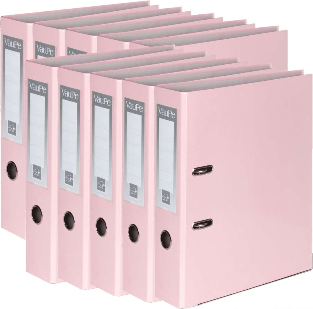 10x Segregator A4 VauPe FCK, szerokość grzbietu 50mm, pastelowy różowy