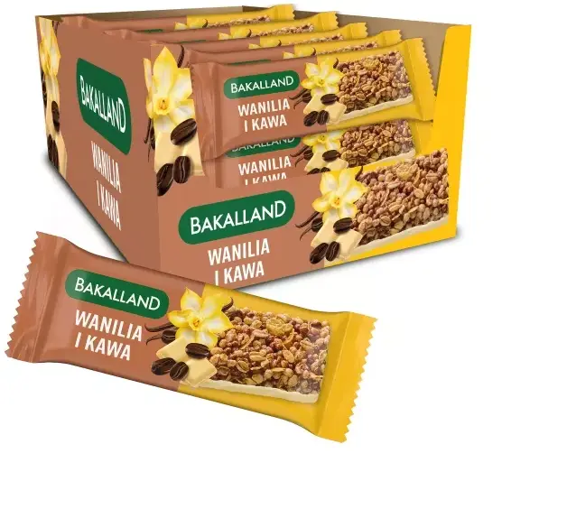 25x Baton zbożowy Bakalland BA! Detox, wanilia i kawa, 38g