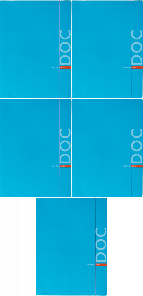 5x Teczka kartonowa z gumką Barbara Fluo, A4, 350g, niebieski