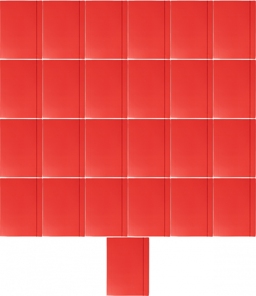 25x Teczka kartonowa z gumką Barbara, lakierowana, A4, 400g, czerwony