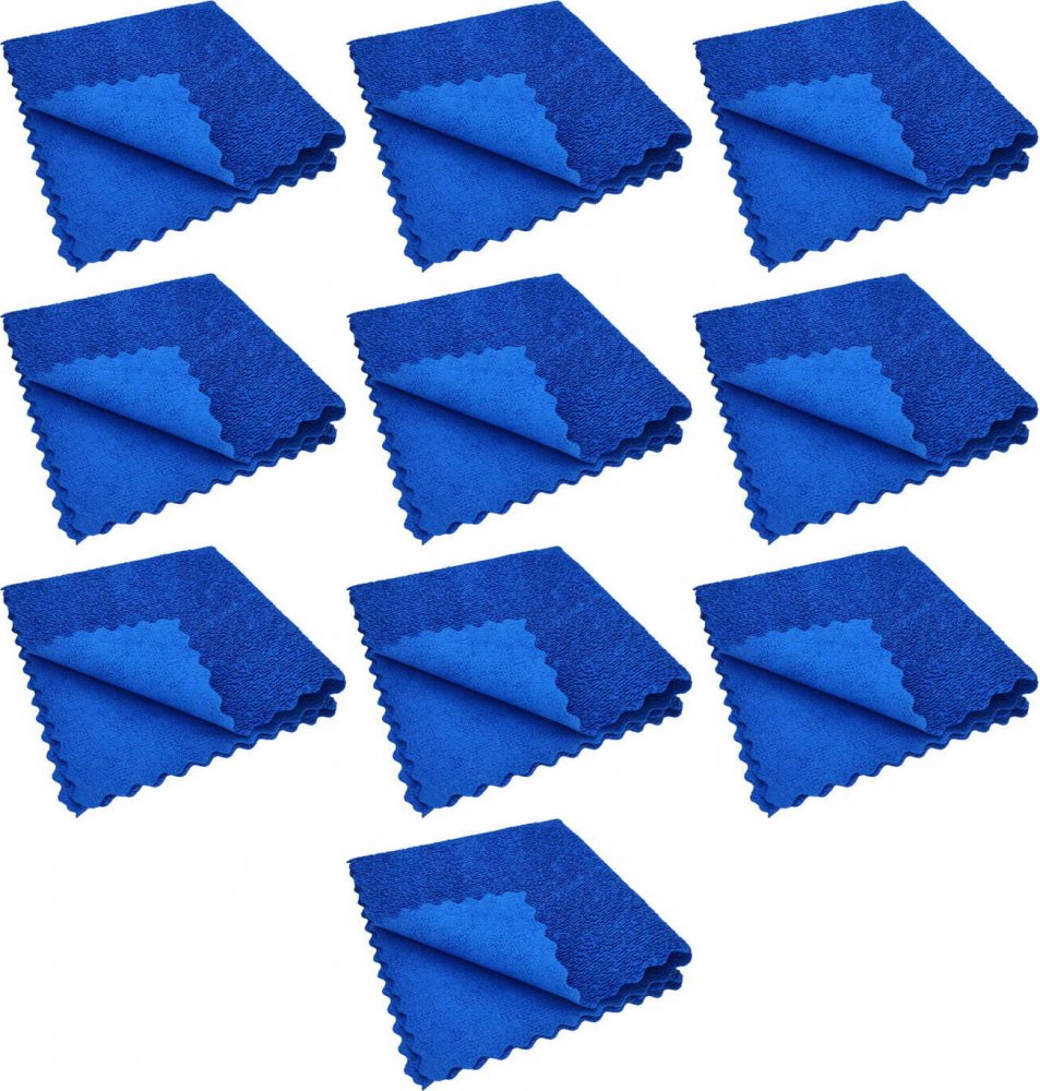 10x Ściereczka z mikrofibry Qleanup Long Fresh Professional, 38x38cm, 275g, 5 sztuk, niebieski