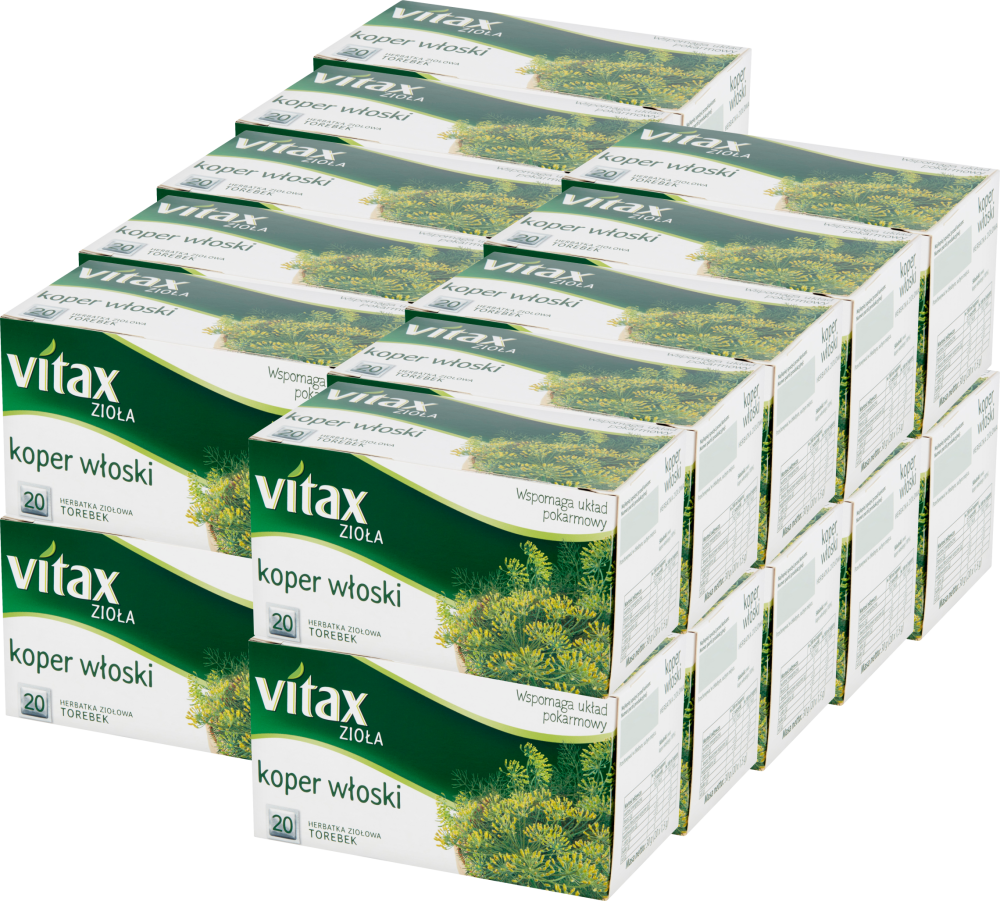 20x Herbata ziołowa w torebkach Vitax Zioła, koper włoski, 20 sztuk x 1.5g